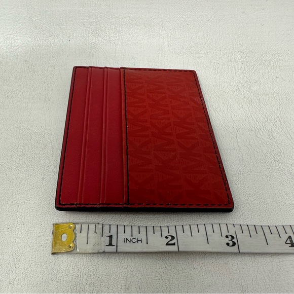 Michael Kors Logo Leather Card Case, Men's Size OS - Red - Picture 4 of 6